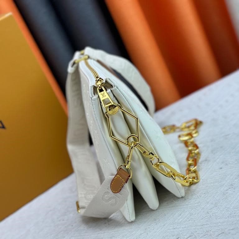 Louis Vuitton Coussin PM Monogram-Embossed Puffy Cream M57793