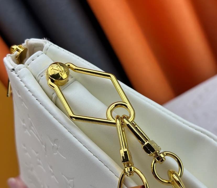 Louis Vuitton Coussin PM Monogram-Embossed Puffy Cream M57793