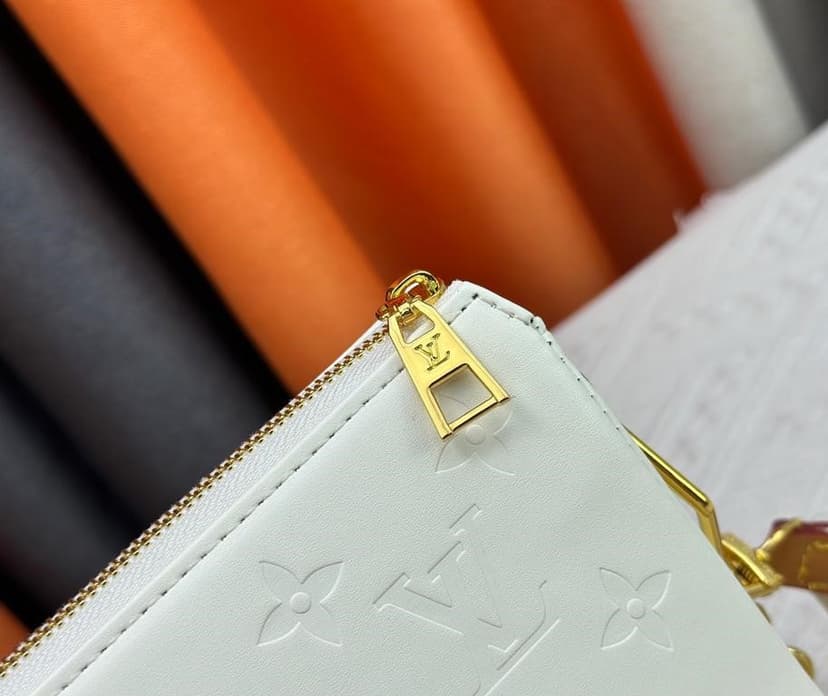 Louis Vuitton Coussin PM Monogram-Embossed Puffy Cream M57793