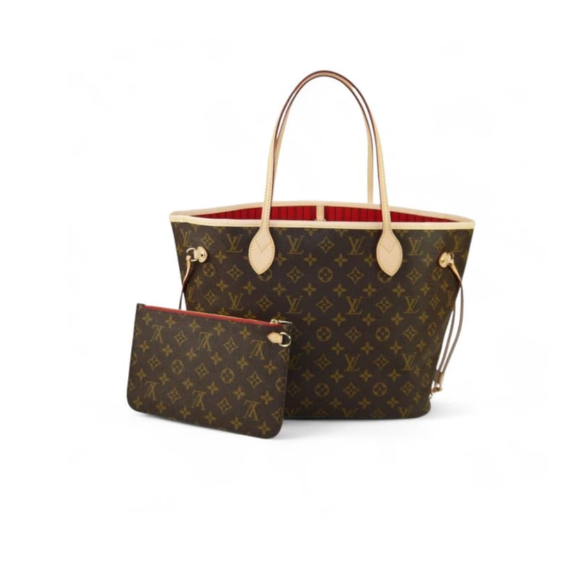 Louis Vuitton Neverfull MM Monogram Canvas Red For Women, Women's Handbags, Shoulder Bags 12.6in/31cm LV M46987
