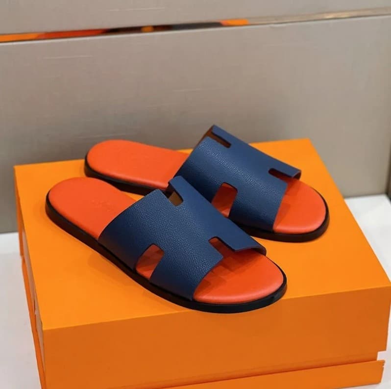 Hermes Izmir Sandal Orange/Blue For Men, Men's Shoes - 47 EU – 13 US