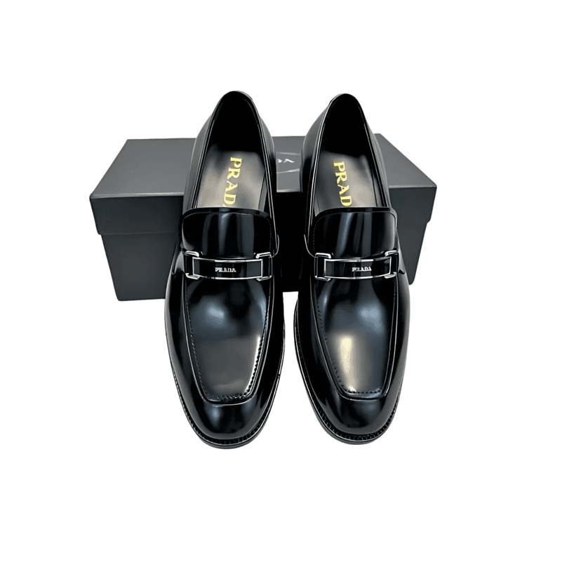 Prada Brushed Loafers Black For Men 1in/25mm PRD
