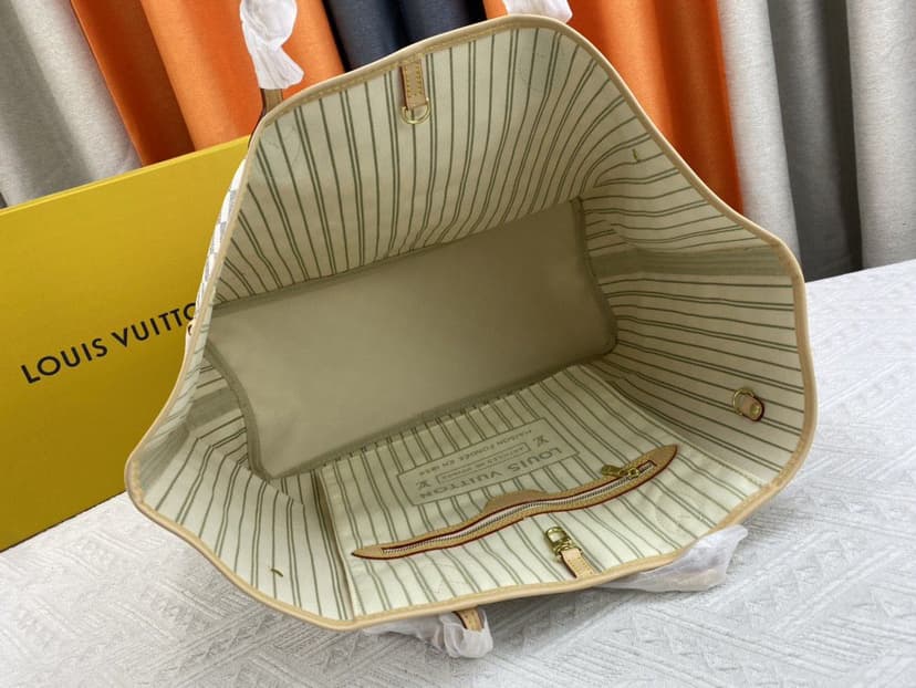 Louis Vuitton Neverfull GM Tote Bag Damier Azur Canvas Beige N41360