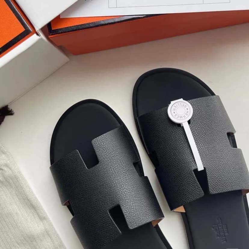 Hermes Izmir Sandal Black For Men H041141ZH01425