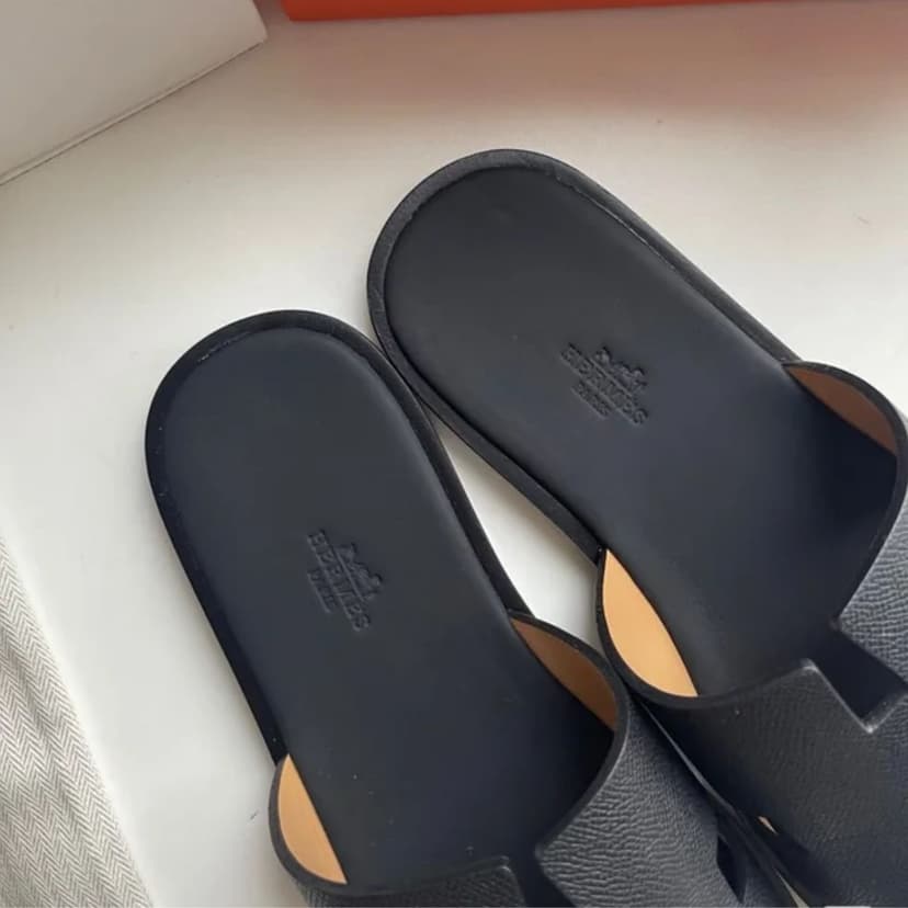 Hermes Izmir Sandal Black For Men H041141ZH01425