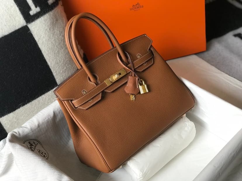 Hermes Birkin Brown Togo Gold Hardware Bag For Women, Women's Handbags, Shoulder Bags 30cm/12in