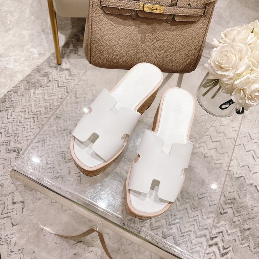 Hermes Eze 30 Sandal White For Women, Women's Shoes H221026Z 90380