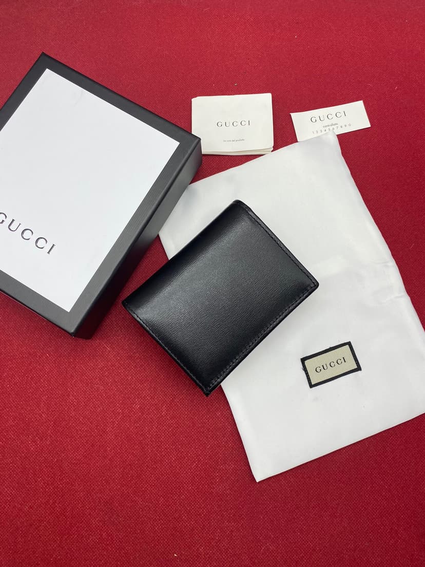 Gucci Horsebit 1955 Card Case Wallet Black Women’s Wallet 11cm/4.3in GG ‎621887 0YK0G 1000