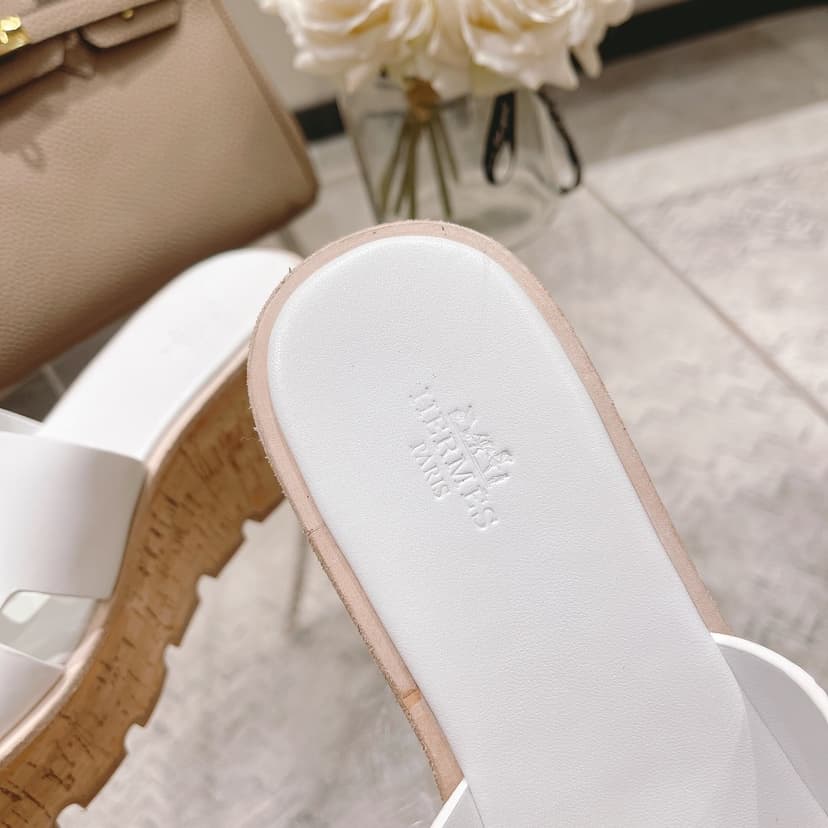 Hermes Eze 30 Sandal White For Women, Women's Shoes H221026Z 90380