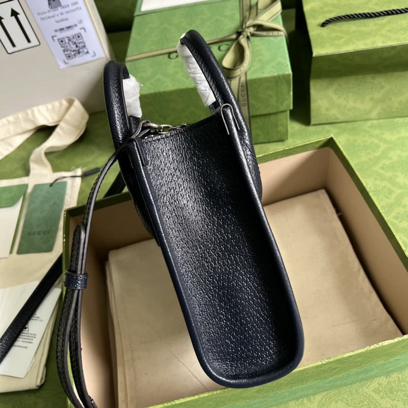 Gucci Mini Tote Bag With Interlocking G Beige And Blue 671623 K9GSN 4075