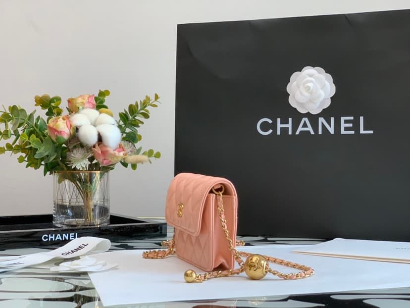 Chanel CO-CO Wallet On Chain 10cm/3.9in Gold Hardware For Women Pink