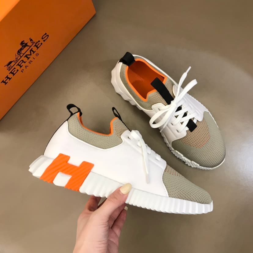Hermes Depart Sneaker White/Light Grey For Men