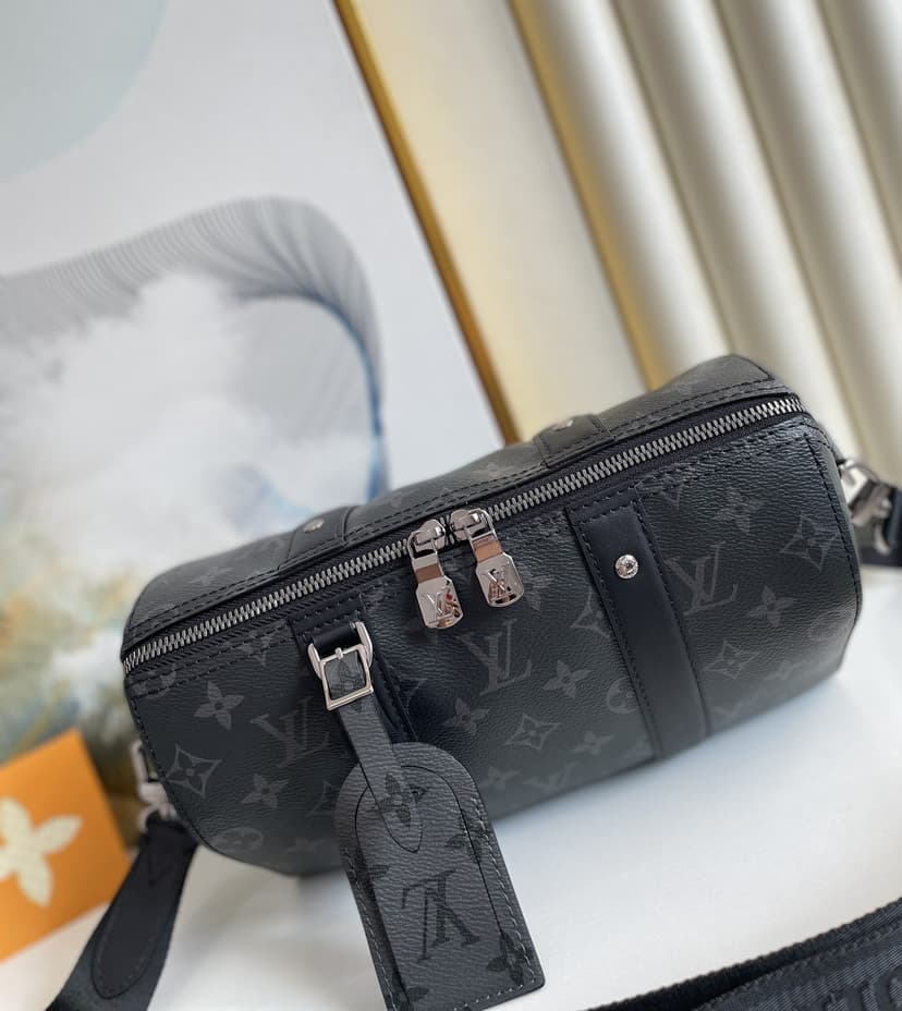 Louis Vuitton City Keepall Monogram Eclipse/Monogram Eclipse Reverse For Men, Men's Bags, Shoulder And Crossbody Bags 10.6in/27cm LV M45936