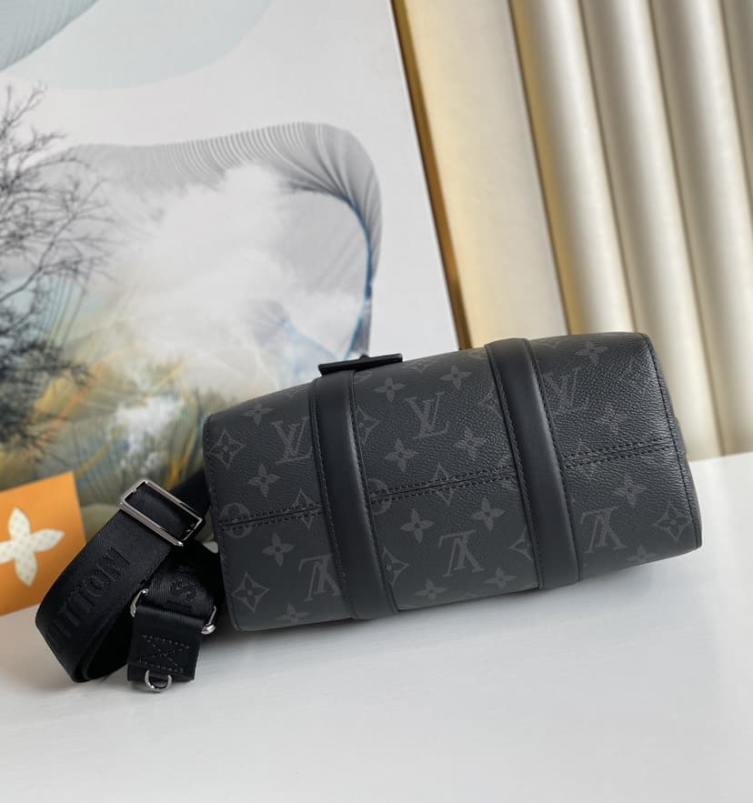 Louis Vuitton City Keepall Monogram Eclipse/Monogram Eclipse Reverse For Men, Men's Bags, Shoulder And Crossbody Bags 10.6in/27cm LV M45936