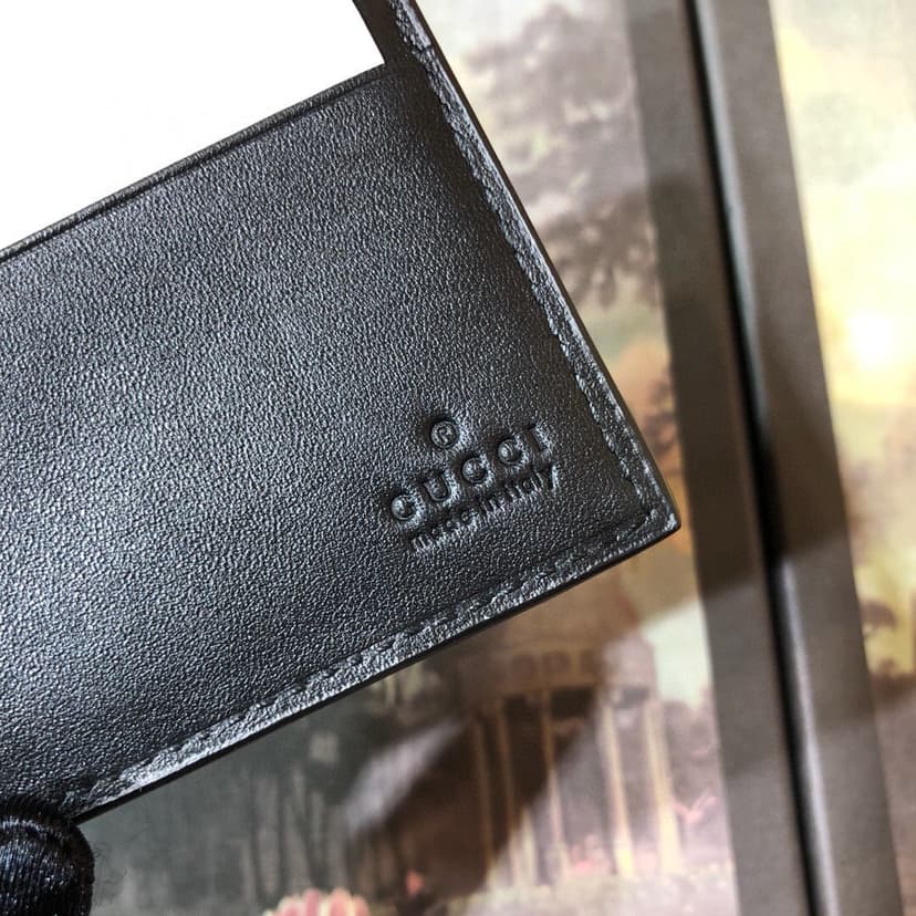 Gucci Signature Web Wallet Black Green and red Web For Men 4.5in/11cm GG 408827 CWCLN 1060