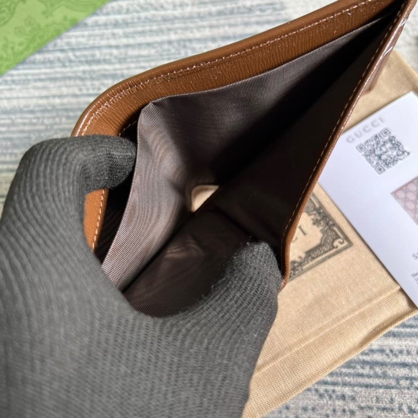 Gucci Card Case Wallet with Interlocking G Brown For Men 4.5in/11cm GG ‎671652 92TCG 8563