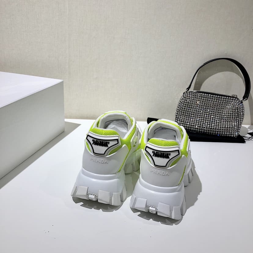 Prada Cloudbust Thunder Sneakers Green And White For Women PRD