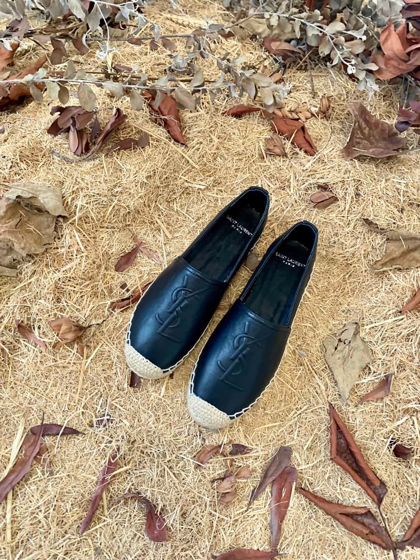 Saint Laurent Women's Ysl Embroidered Espadrilles Black For Women YSL 458573B34001000