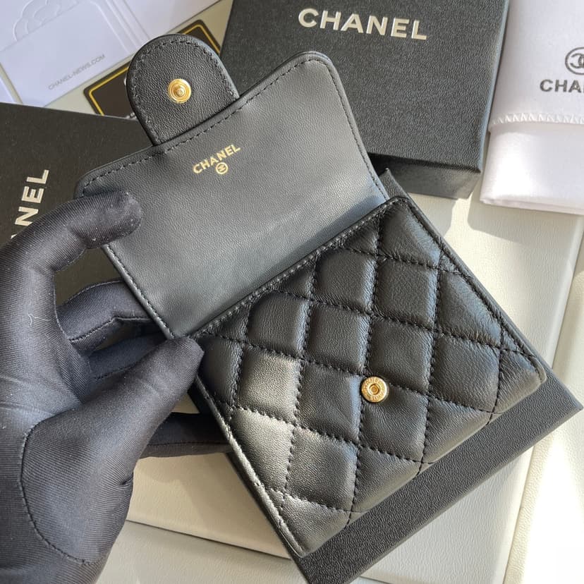 Chanel Small Classic Flap Wallet Black Bag For Women 10.5cm/4.1in AP0231 Y01295 C3906