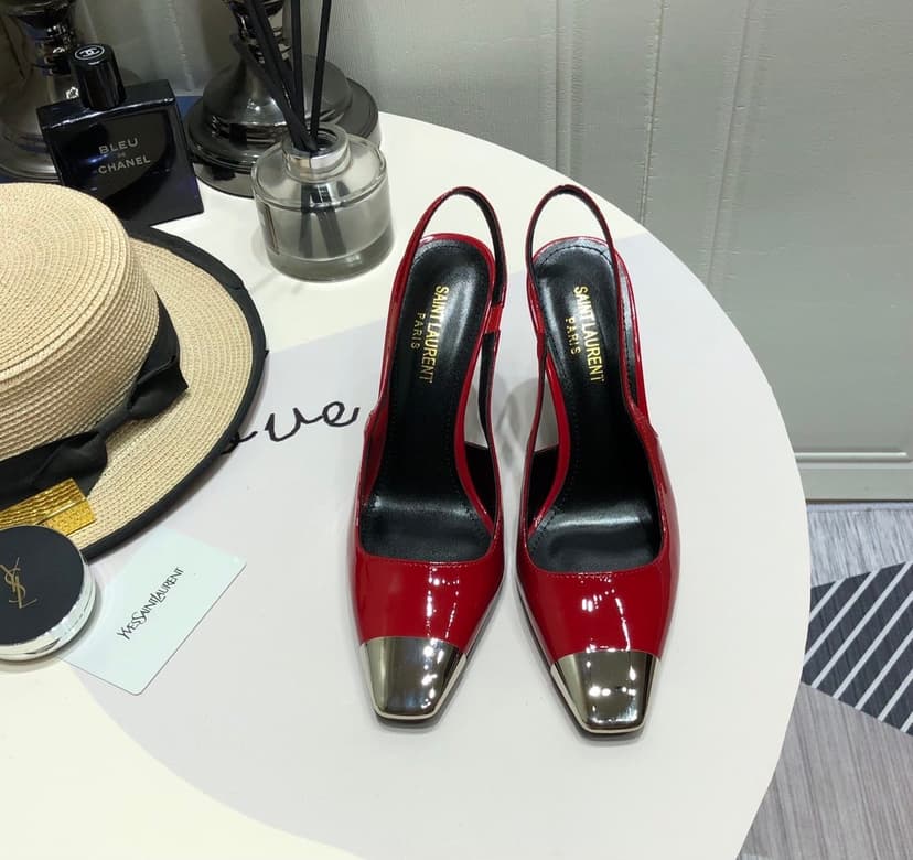 Saint Laurent Women's Blade Slingback Pumps Red For Women YSL