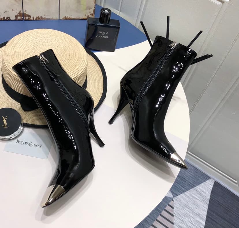 Saint Laurent Women's Marita Square Toe Stiletto Ankle Boots Black For Women YSL