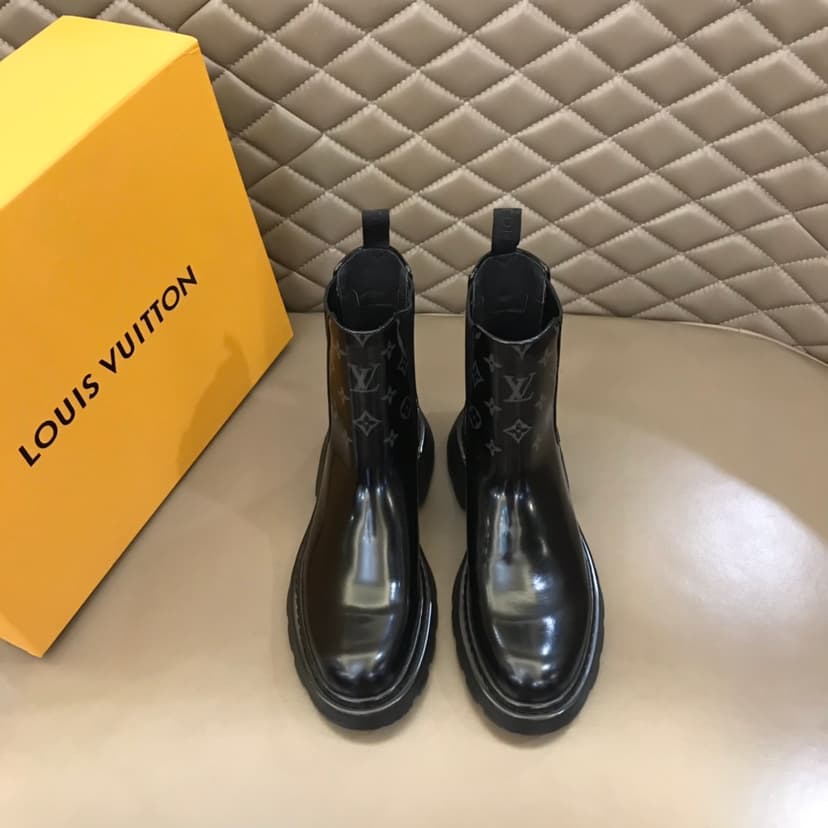 Louis Vuittion LV Bold Chelsea Boot Black For Men LV 1A9FE5