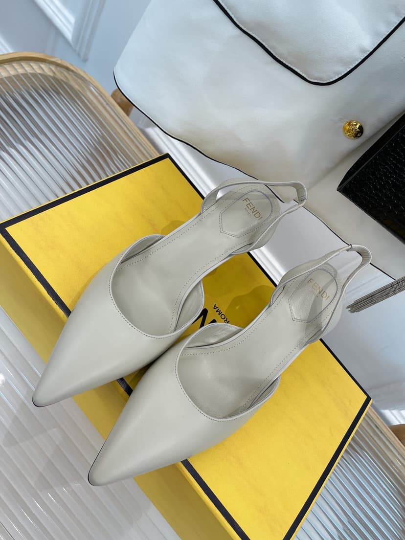 Fendi First Grey High-Heeled Slingbacks For Women
