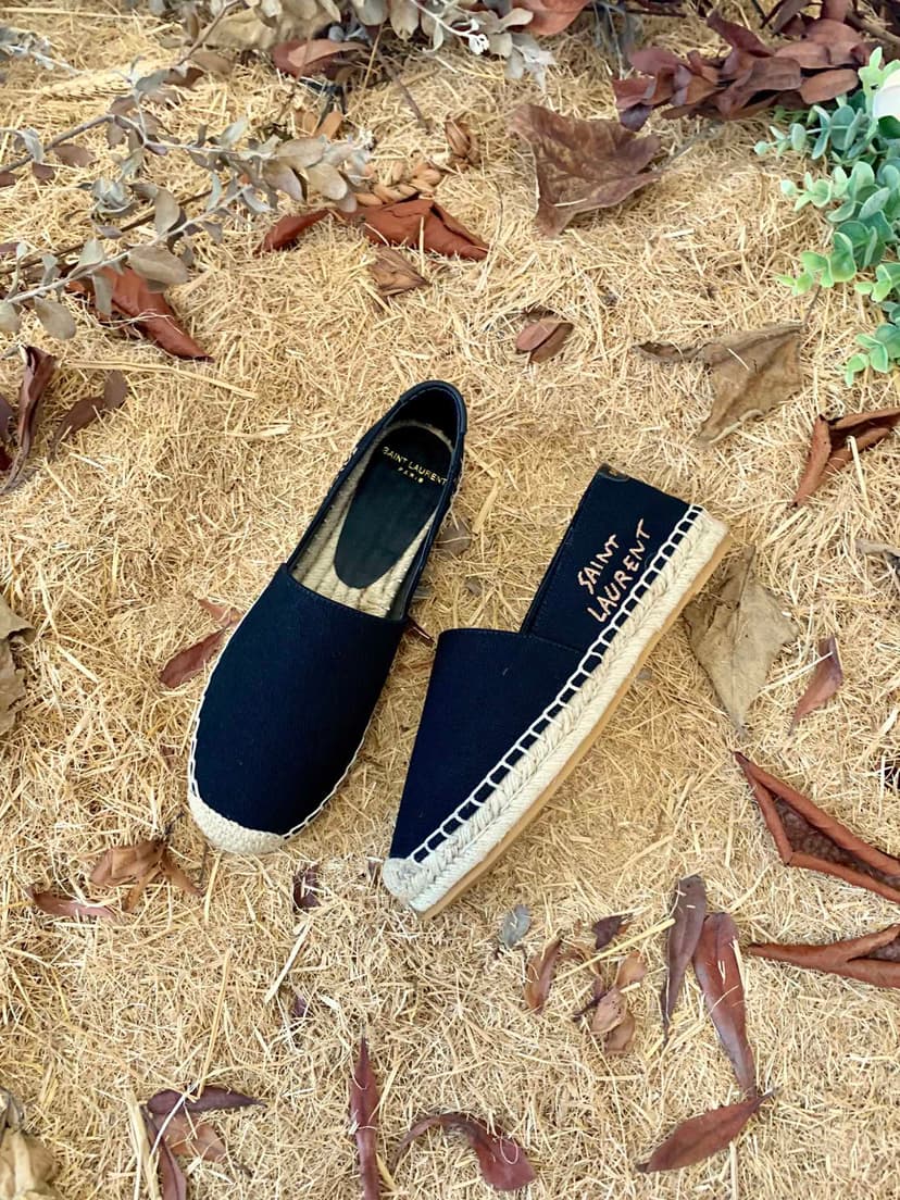 Saint Laurent Women's Saint Laurent Embroidered Espadrilles Black For Women YSL