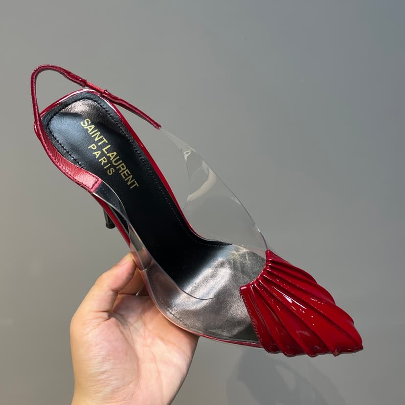Saint Laurent Women's Chica Slingback Pumps Red For Women YSL