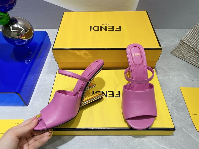 Fendi First Dark Pink High-Heeled Sandals For Women