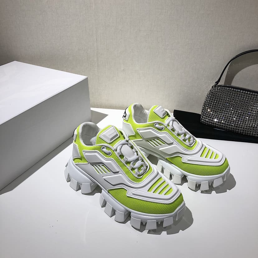 Prada Cloudbust Thunder Sneakers Green And White For Women PRD