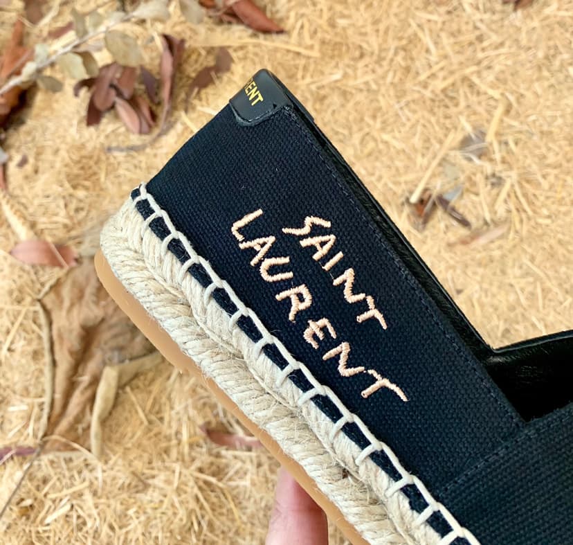 Saint Laurent Women's Saint Laurent Embroidered Espadrilles Black For Women YSL