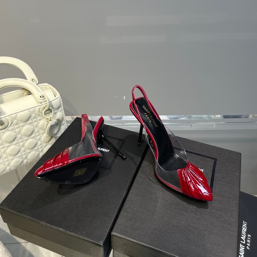 Saint Laurent Women's Chica Slingback Pumps Red For Women YSL