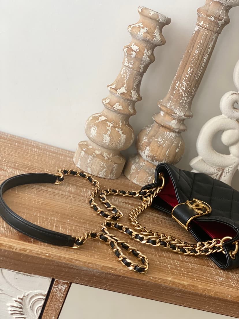 Chanel Small Hobo Bag Gold Hardware Black