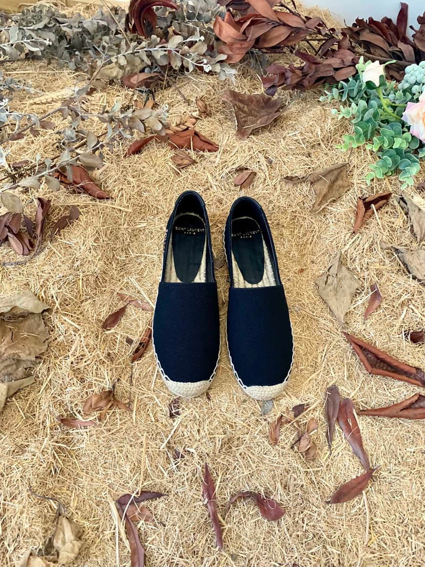 Saint Laurent Women's Saint Laurent Embroidered Espadrilles Black For Women YSL