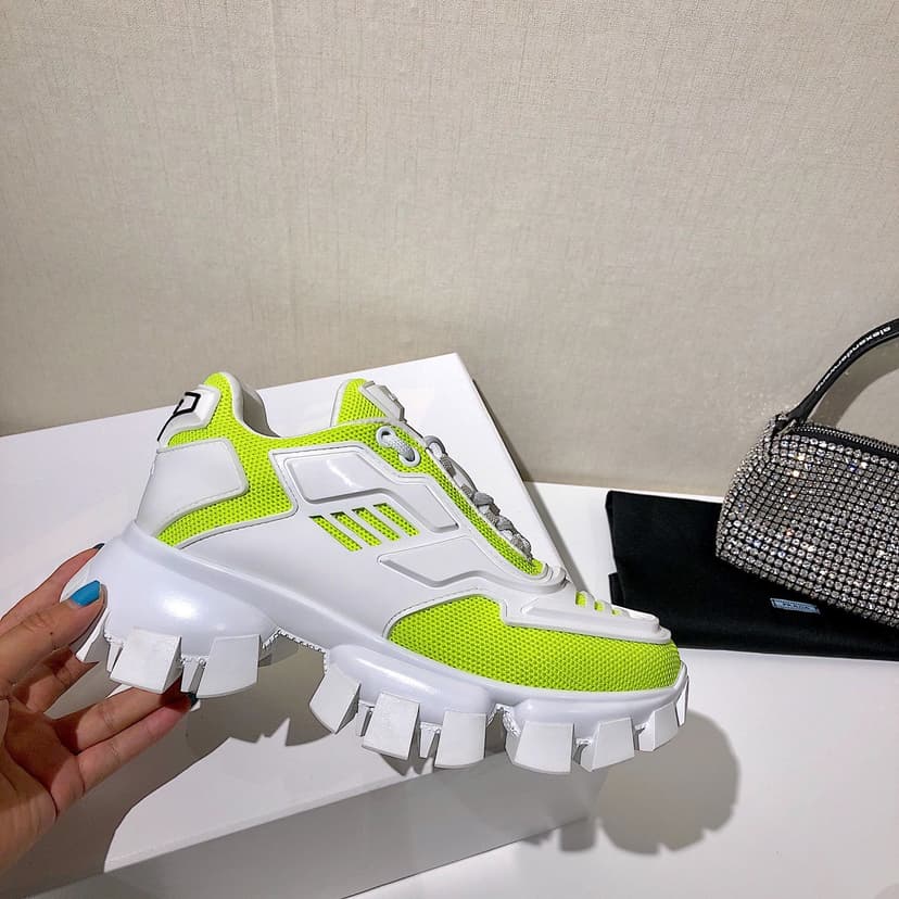 Prada Cloudbust Thunder Sneakers Green And White For Women PRD