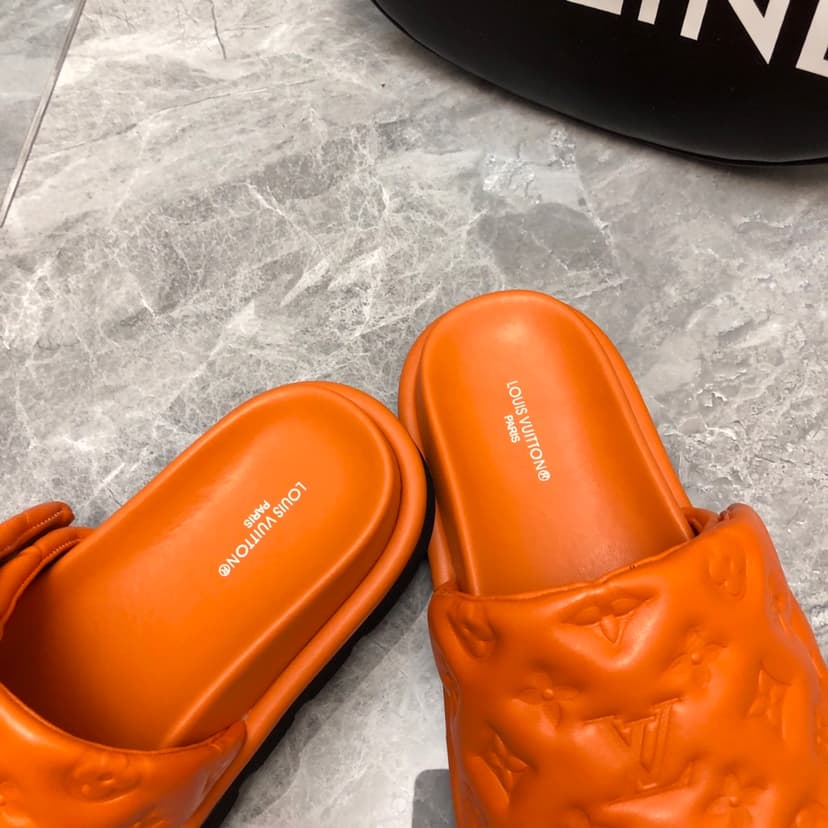 Louis Vuitton Women's Pool Pillow Flat Comfort Mule Orange For Women LV