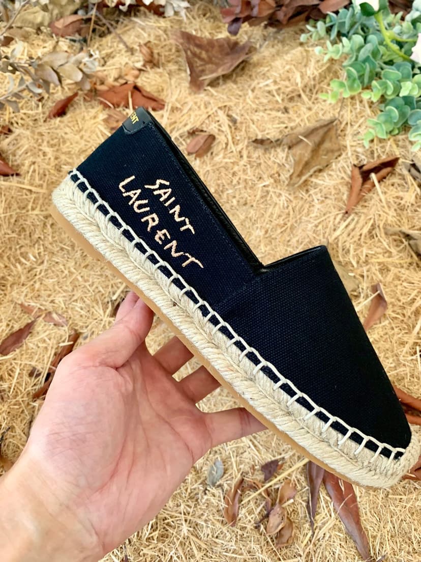 Saint Laurent Women's Saint Laurent Embroidered Espadrilles Black For Women YSL