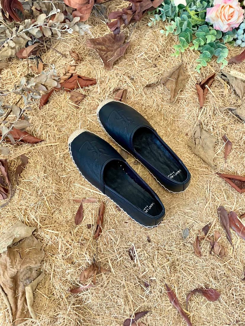 Saint Laurent Women's Ysl Embroidered Espadrilles Black For Women YSL 458573B34001000