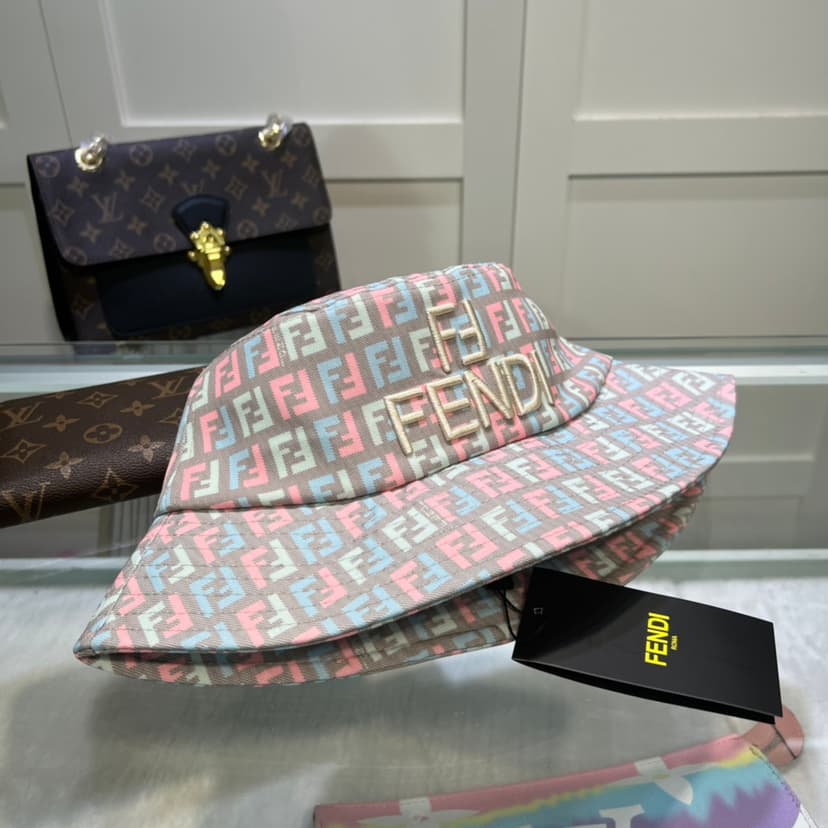 Fendi Denim Bucket Hat Multicolor Fendi Hat