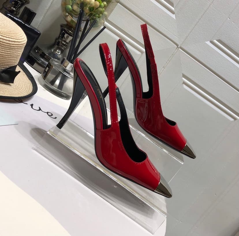 Saint Laurent Women's Blade Slingback Pumps Red For Women YSL