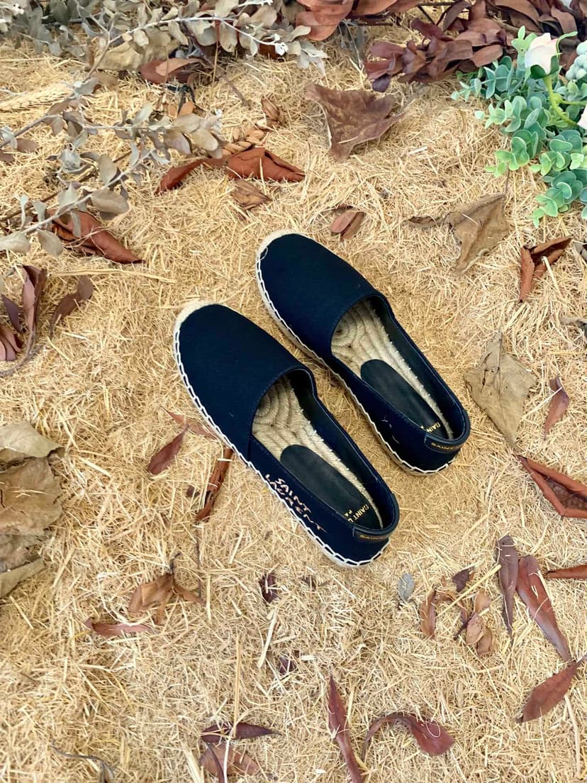 Saint Laurent Women's Saint Laurent Embroidered Espadrilles Black For Women YSL