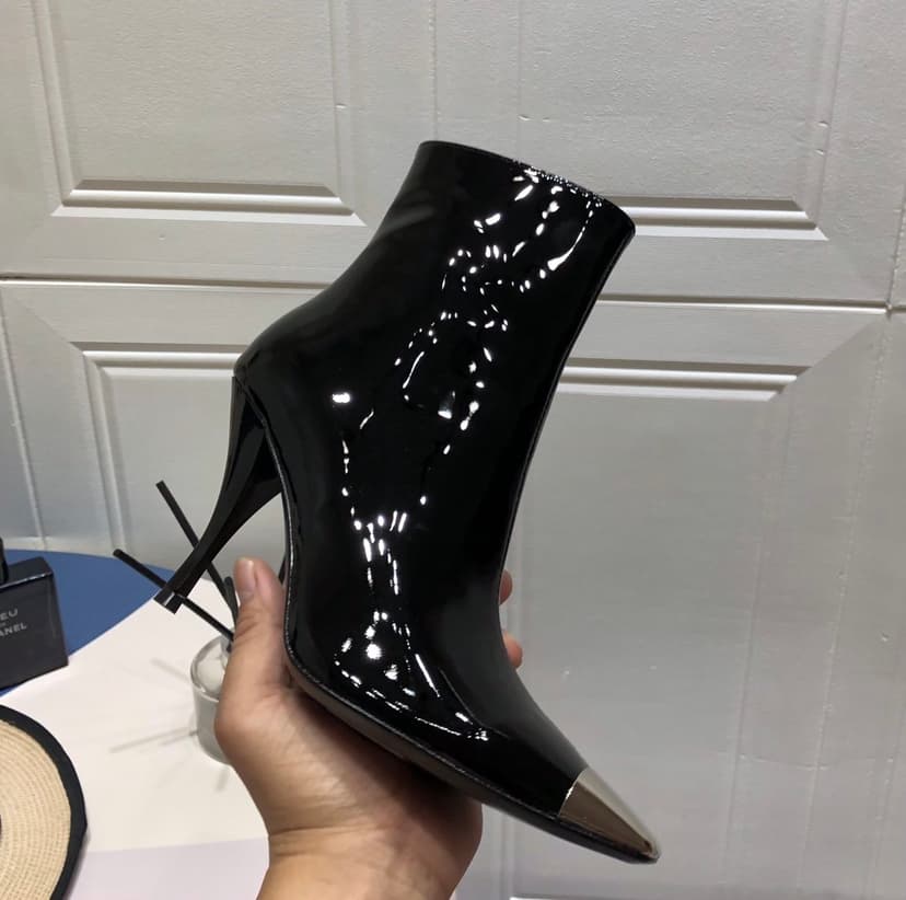 Saint Laurent Women's Marita Square Toe Stiletto Ankle Boots Black For Women YSL