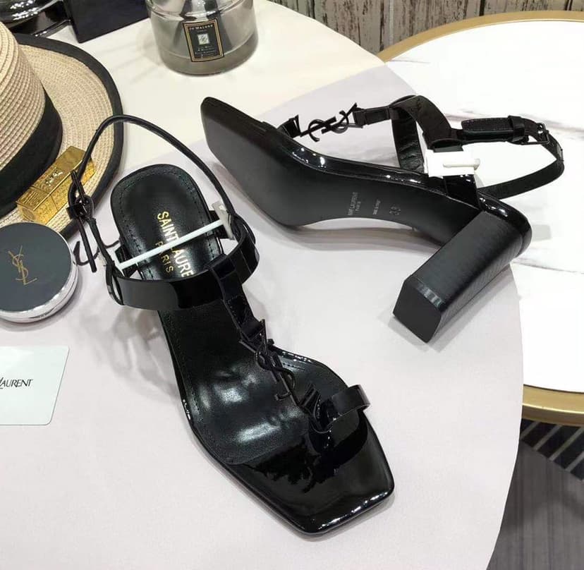 Saint Laurent Women's Cassandra Heeled Sandals Black For Women YSL