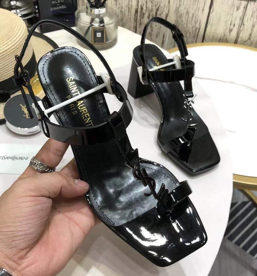 Saint Laurent Women's Cassandra Heeled Sandals Black For Women YSL