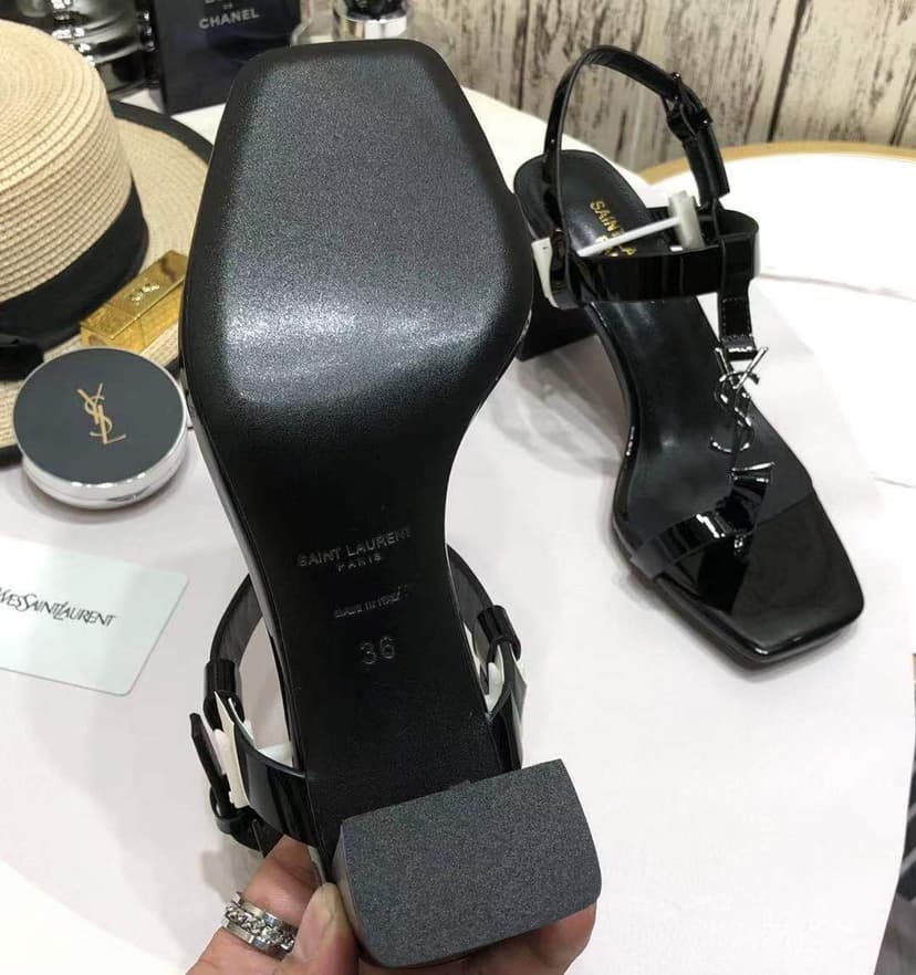 Saint Laurent Women's Cassandra Heeled Sandals Black For Women YSL