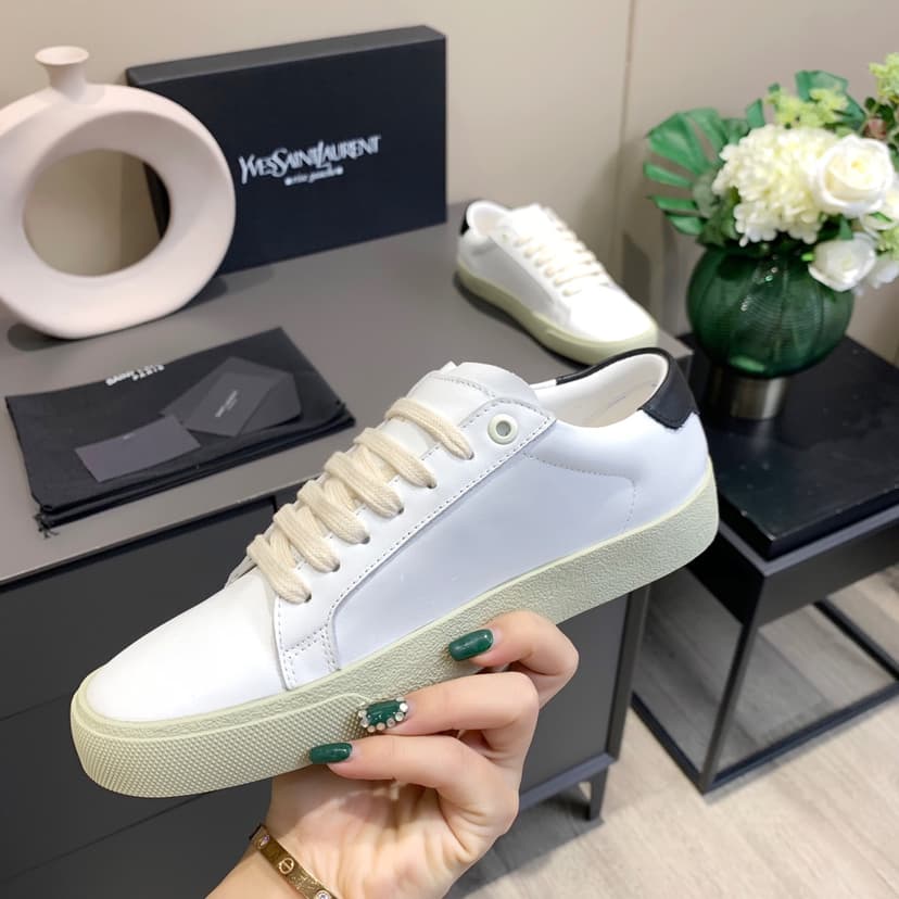 Saint Laurent Women's Court Classic Sl/06 Embroidered Sneakers White For Women YSL 61064908G109061