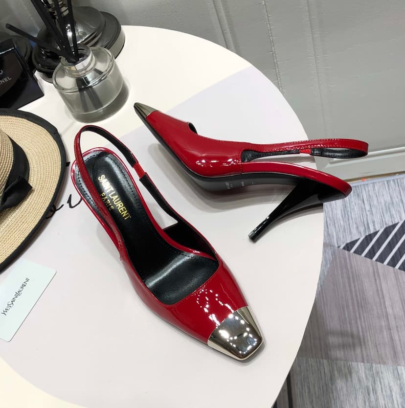 Saint Laurent Women's Blade Slingback Pumps Red For Women YSL