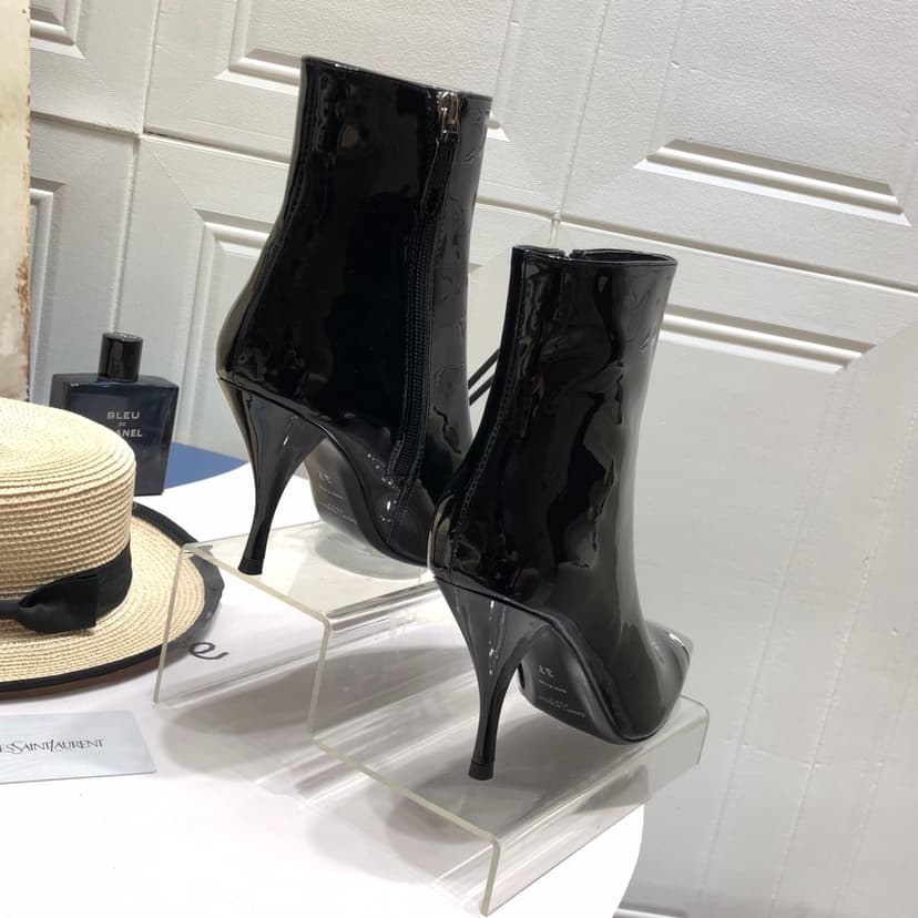 Saint Laurent Women's Marita Square Toe Stiletto Ankle Boots Black For Women YSL