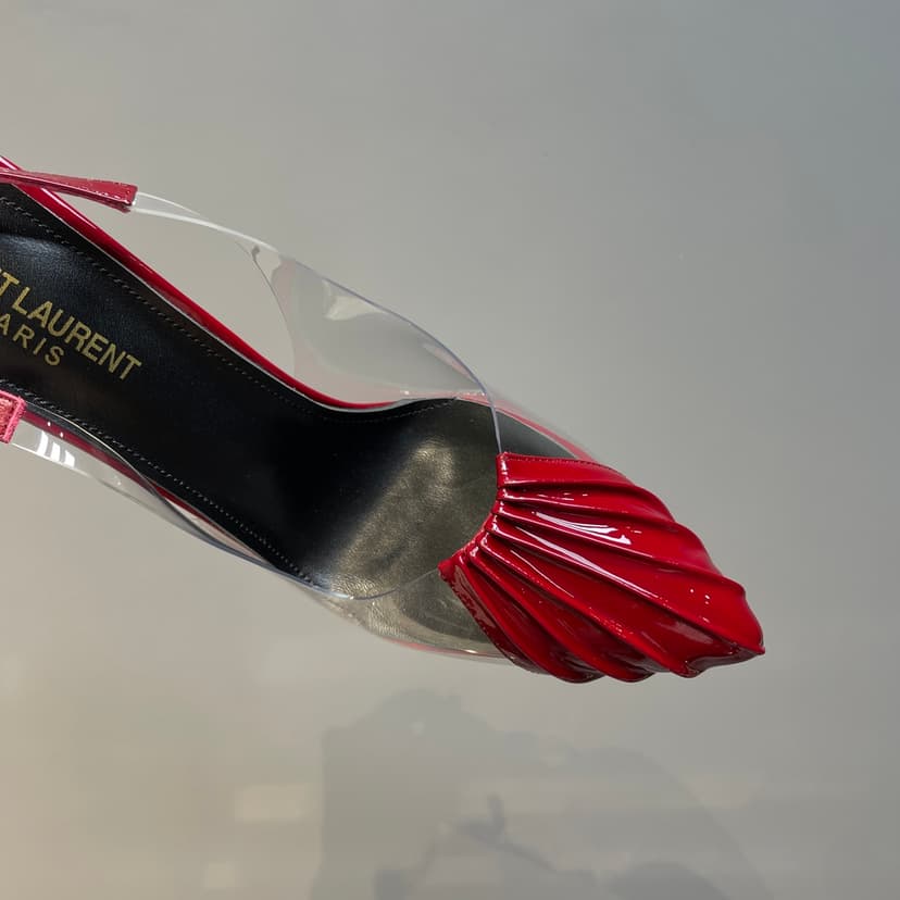 Saint Laurent Women's Chica Slingback Pumps Red For Women YSL